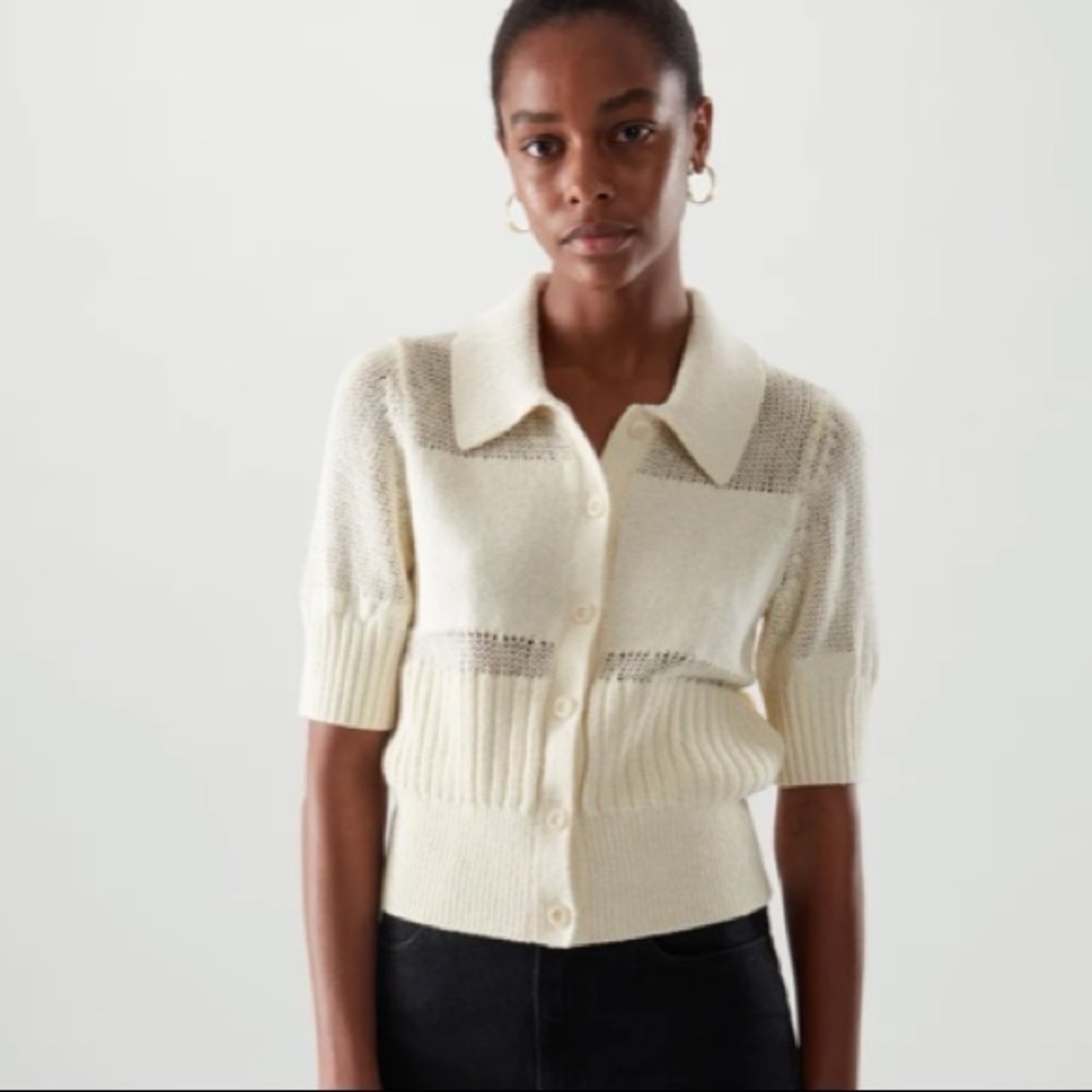 COS mesh panel cardigan top